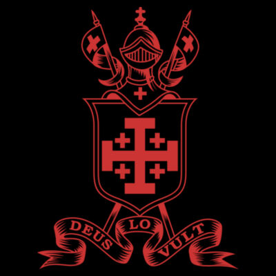 Devon & Jones CrownLux Performance® Ladies' Plaited Long Sleeve Polo with DTF Printed Equestrian Deus Lo Vult Logo Design