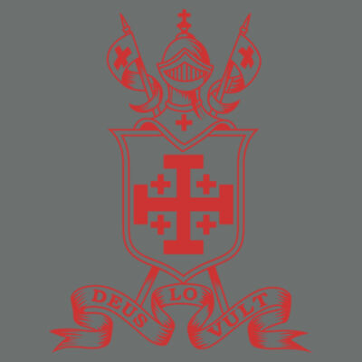 Devon & Jones Ladies' Crown Collection® Solid Stretch Twill Woven Shirt with DTF Printed Equestrian Deus Lo Vult Logo Design