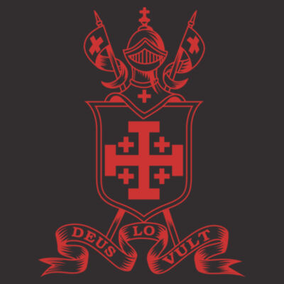 Gusseted Garment Bag with Printed Equestrian Deus Lo Vult Logo Design