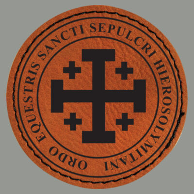 TravisMathew Cruz Colorblock Trucker Cap with Ordo Equestis Logo 2 1/2" Round Leatherette Patch Design