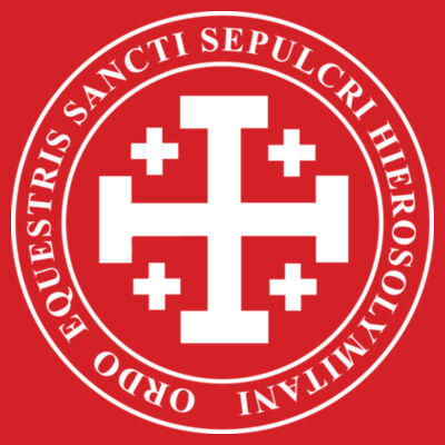 Edwards Solid Traditional Width Tie with Printed Ordo Equestis Logo Design