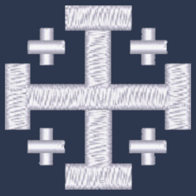 CORE365 Men's Origin Performance Piqué Polo with Embroidered Jerusalem Cross Design