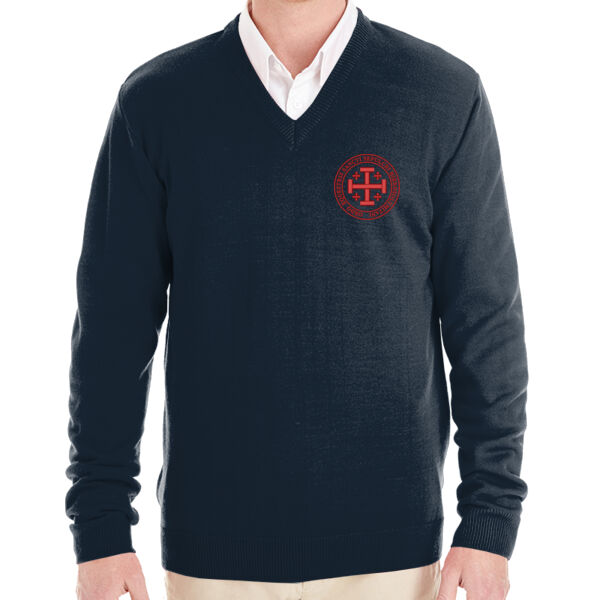 Harriton Men's Pilbloc™ V-Neck Sweater with Embroidered Ordo Equestis Logo Thumbnail