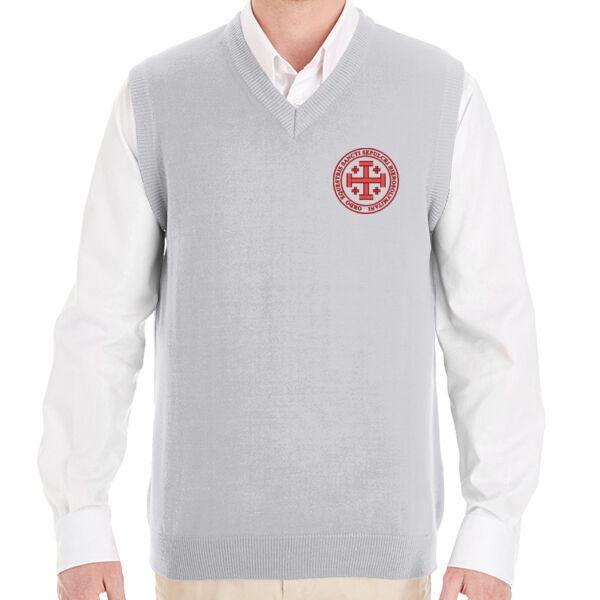 Harriton Pilbloc™ V-Neck Sweater Vest with Embroidered Ordo Equestis Logo Thumbnail