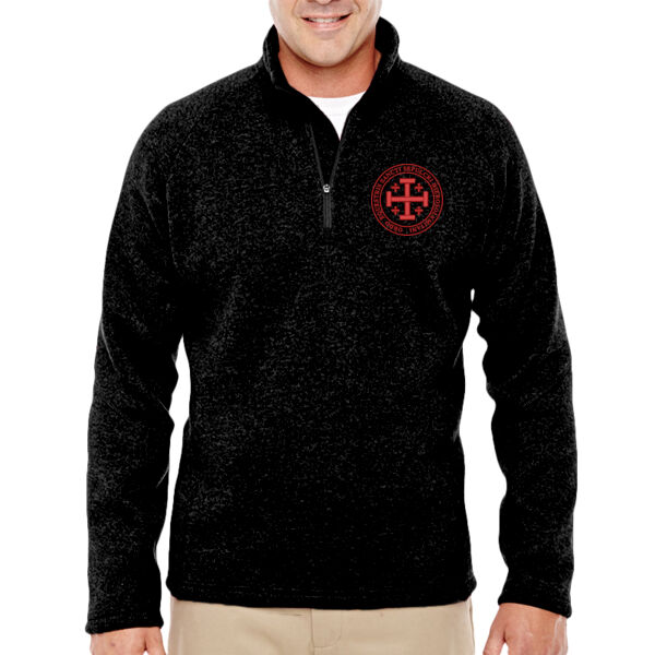 Devon & Jones Adult Bristol Sweater Fleece Quarter-Zip with Embroidered Ordo Equestis Logo Thumbnail