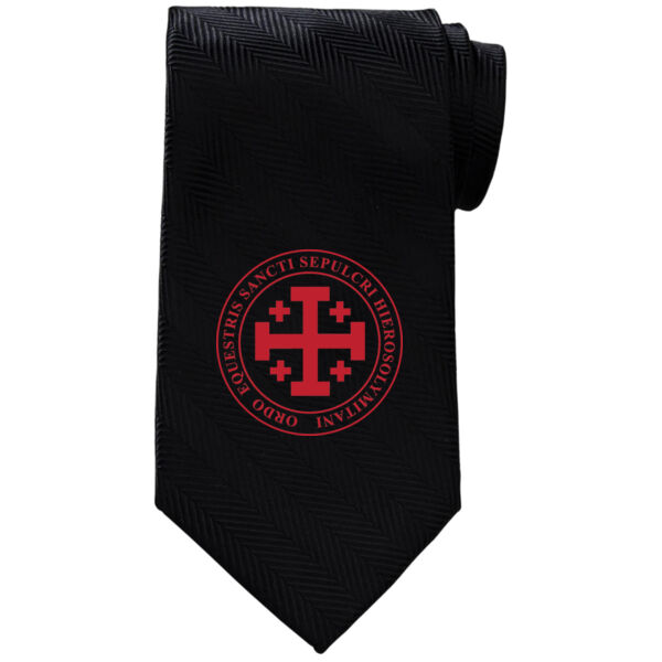 Edwards Harringbone Tie with Printed Ordo Equestis Logo Thumbnail