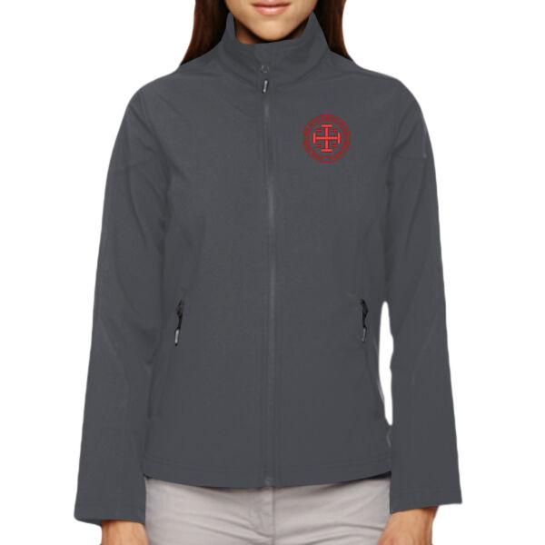 CORE365 Ladies' Cruise Two-Layer Fleece Bonded Soft Shell Jacket with Embroidered Ordo Equestis Logo Thumbnail